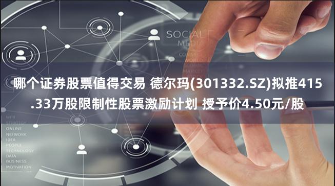 哪个证券股票值得交易 德尔玛(301332.SZ)拟推415.33万股限制性股票激励计划 授予价4.50元/股