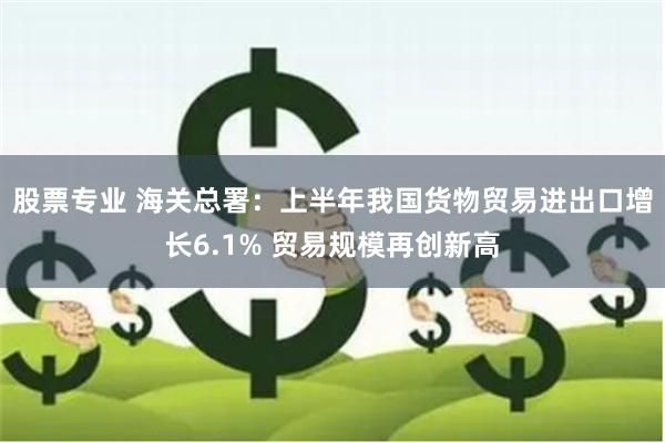 股票专业 海关总署:上半年我国货物贸易进出口增长6.1% 贸易规模再创新高
