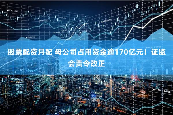 股票配资月配 母公司占用资金逾170亿元!证监会责令改正